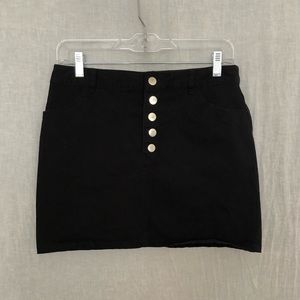 button front skirt